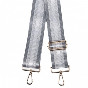 Bag Strap - Grey & Silver Stripe